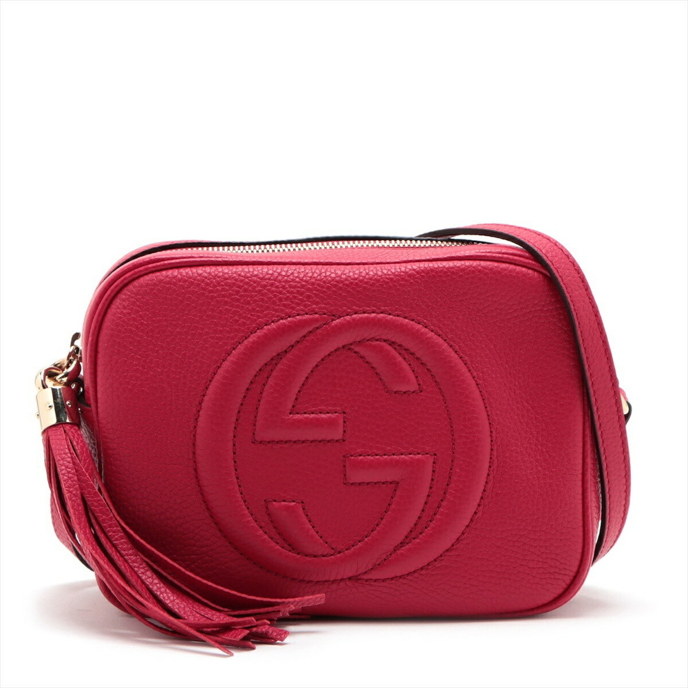 Gucci Soho Disco Leather Shoulder Bag Bag Red